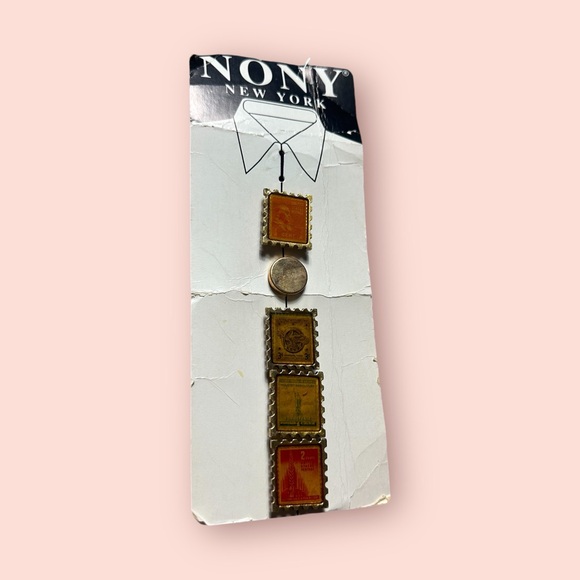 Vintage Nony New York Vintage Tie Clips Postage Stamp Design - Picture 1 of 12
